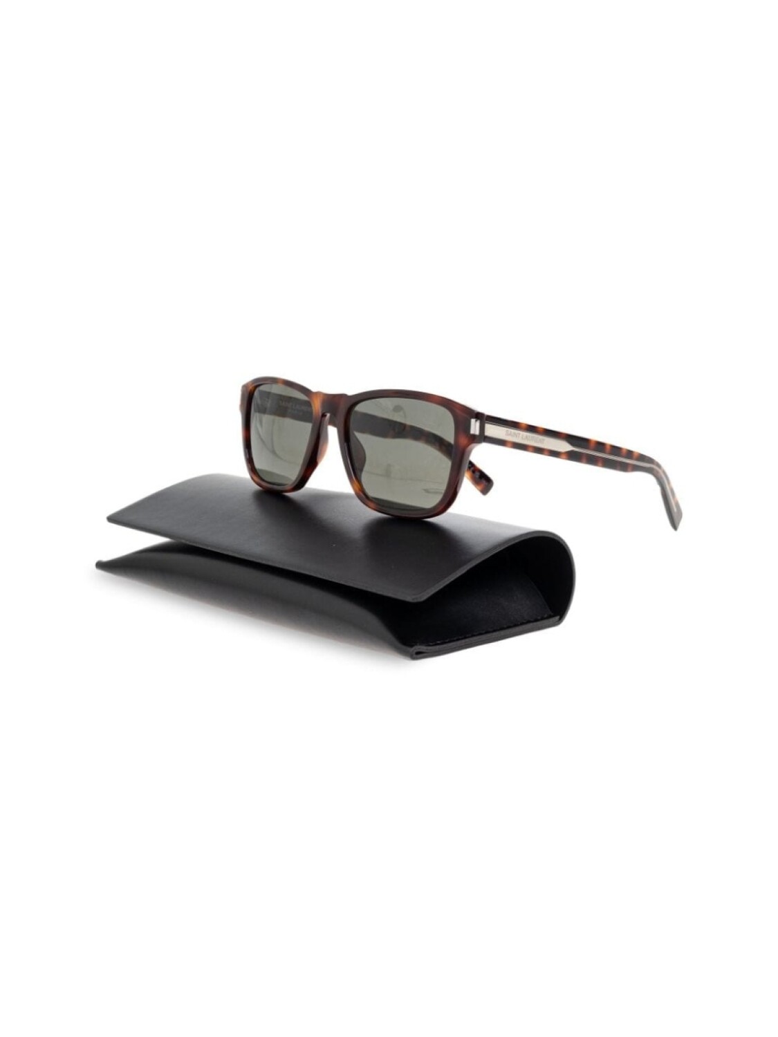 Солнцезащитные очки Saint Laurent Eyewear в квадратной оправе с тонированными очками, коричневый — фото 3
