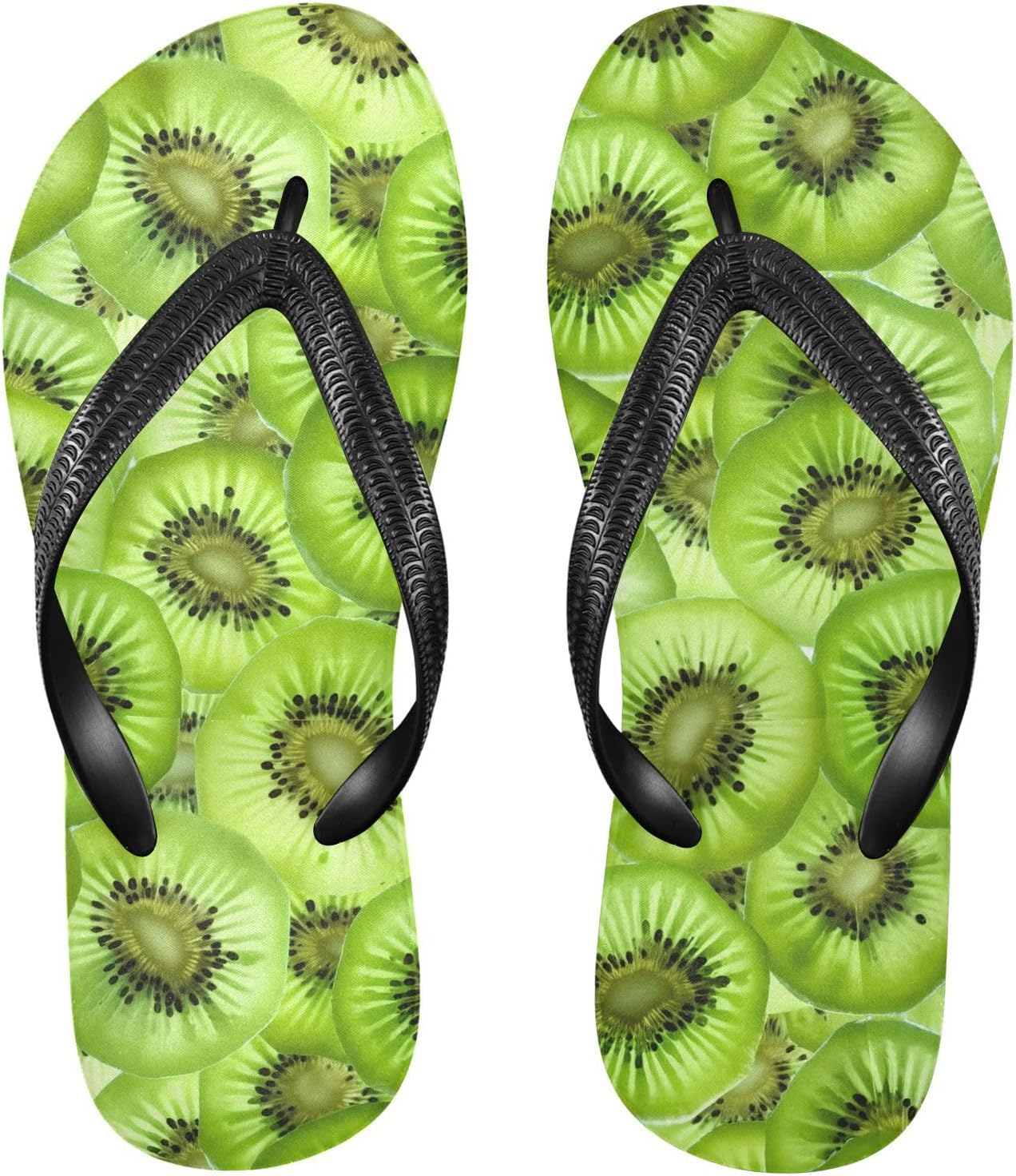 

Женские и мужские пляжные шлепанцы Kiwi Fruit зеленого цвета, резиновые, нескользящие, летние тапочки, сандалии для душа и прогулки Sinestour