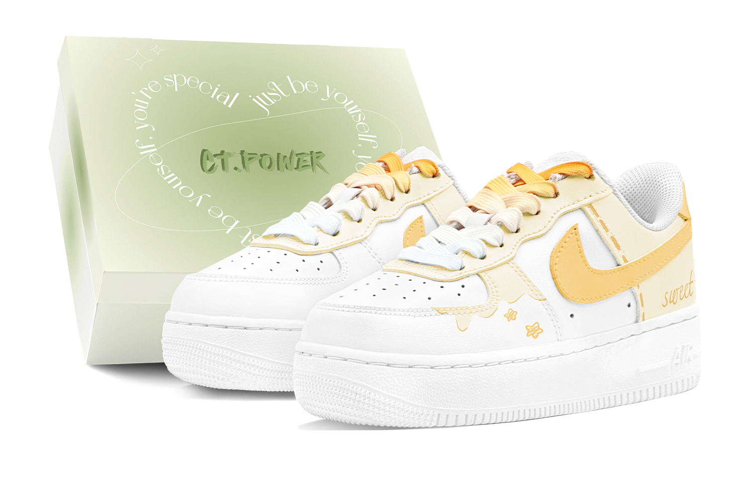 

Кроссовки Air Force 1 LE с низким верхом, устойчивые к истиранию и скольжению, для детей и подростков Nike, оранжевый/желтый