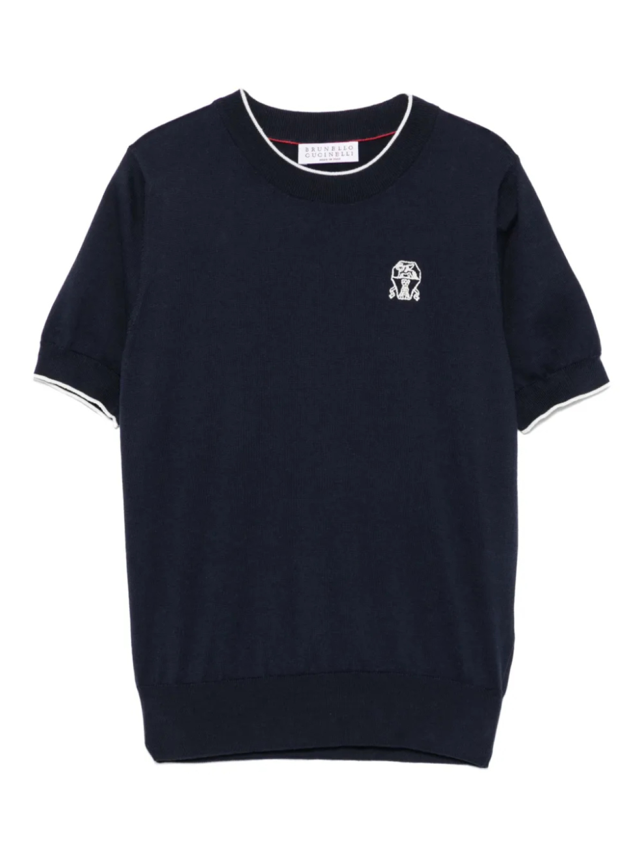 

Футболка с вышитым логотипом Brunello Cucinelli Kids, синий