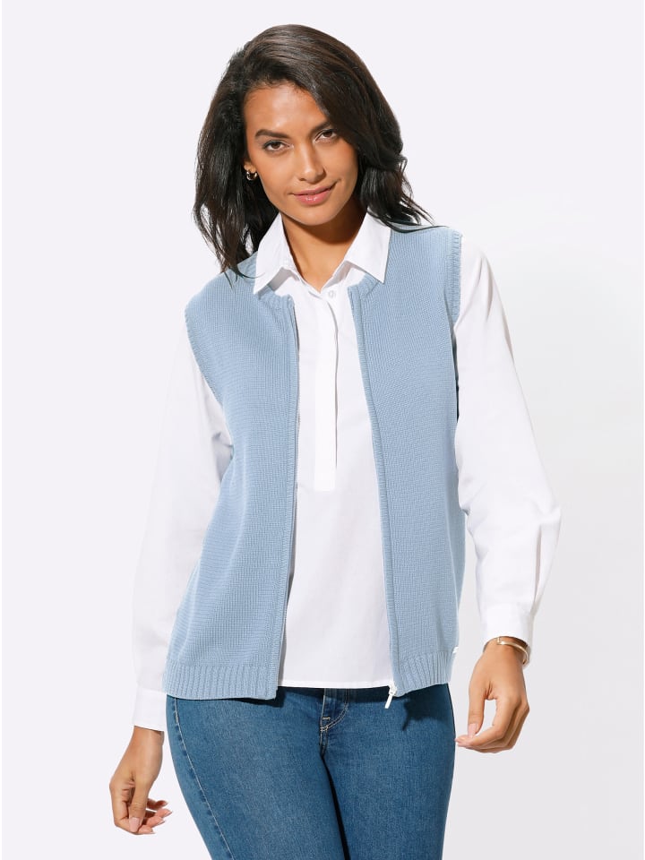 

WITT WEIDEN Вязаный жилет ледяного синего цвета