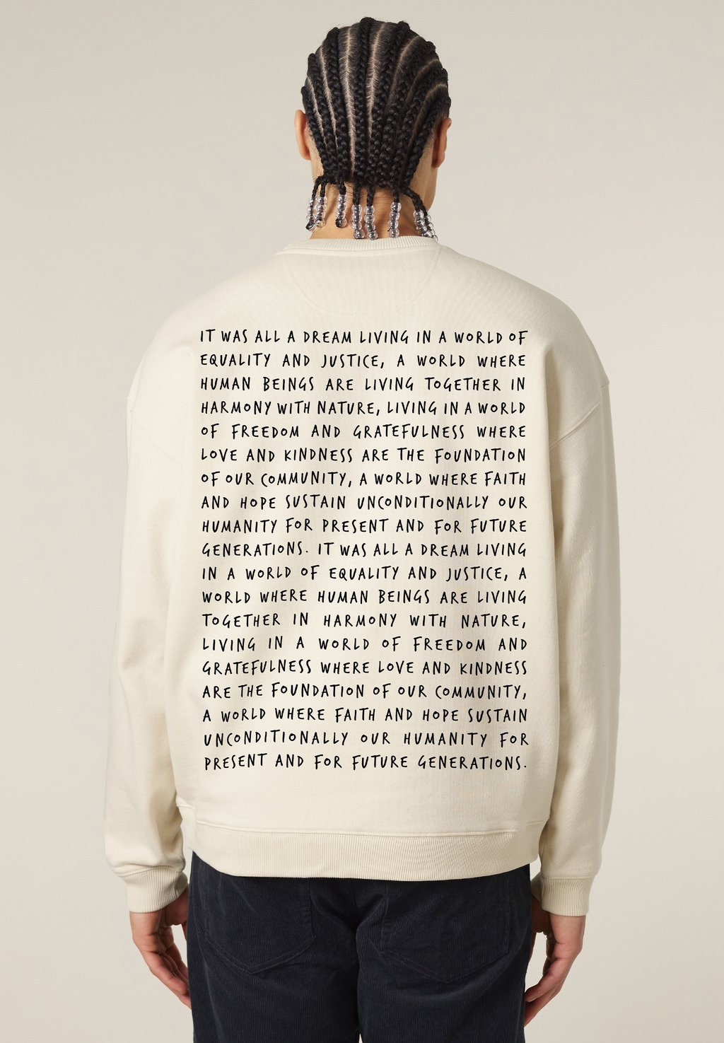 

Толстовка ALL A DREAM BACK PRINT UNISEX Mira Paris, кремовый
