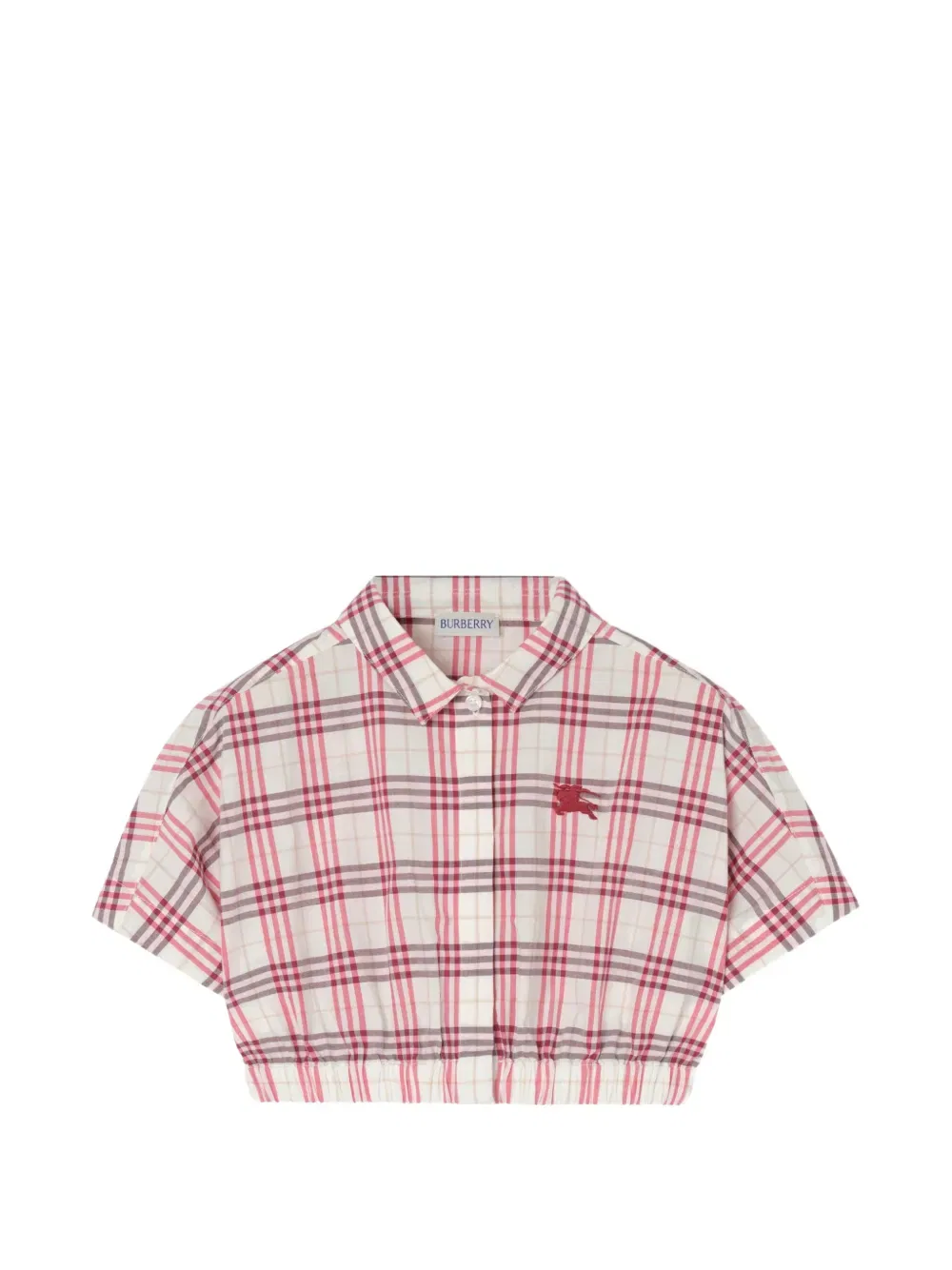Клетчатая хлопковая рубашка Burberry Kids, нейтральный