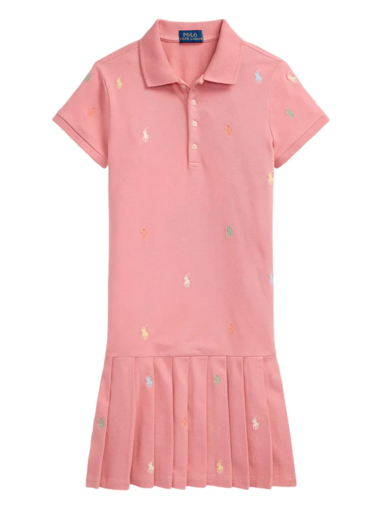 

POLO RALPH LAUREN KIDS вышитое платье-поло, розовый