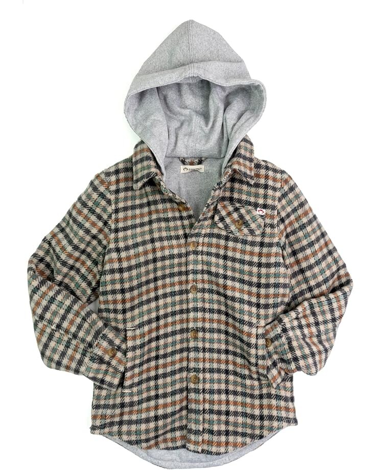 

Рубашка Appaman Kids Glen Hooded Shirt, цвет Beige/Teal Check