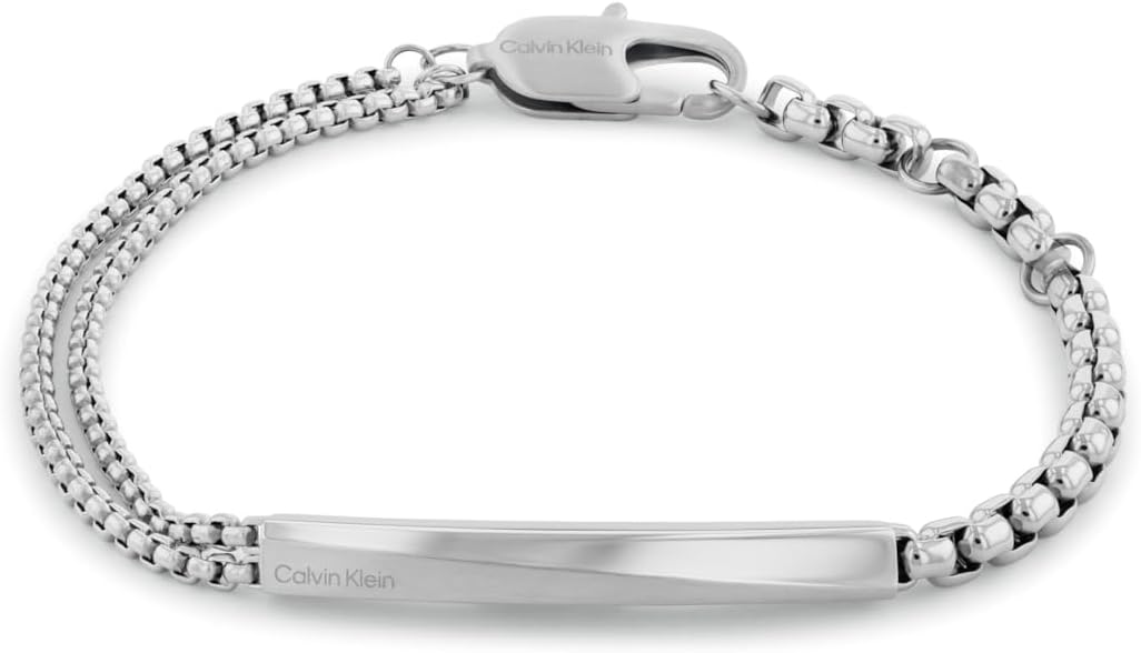 

Мужские украшения Calvin Klein - браслет-цепочка с культовым ID-подвесом - нержавеющая сталь - современный эффектный аксессуар - подарок для него, Silver