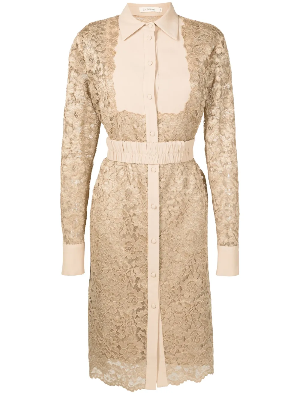 

Кружевное платье-рубашка Ada длины миди Lethicia Bronstein, нейтральный