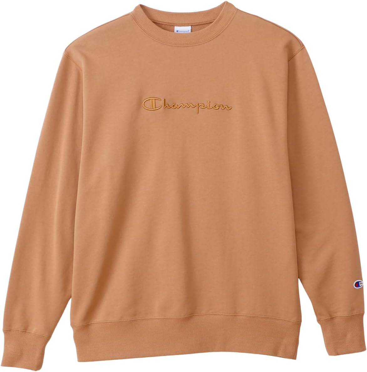 

Мужская толстовка Champion с длинным рукавом из французского махрового хлопка, с вышитым логотипом США и круглым вырезом, базовая модель C3-C032, бежевый