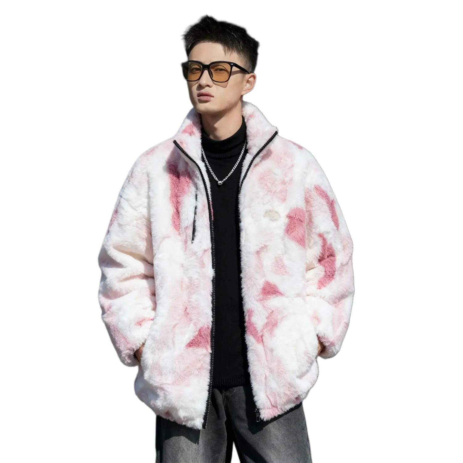 

Пуховик Unisex Stand Collar с подкладкой из флиса Others X1617, розовый coat