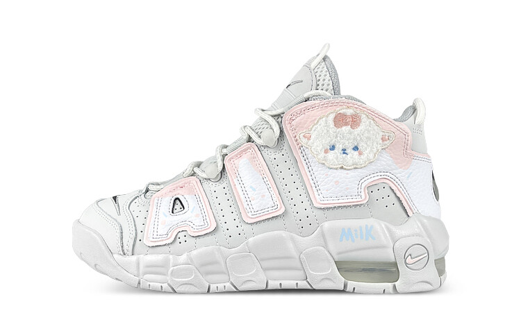 

Кроссовки Nike Air More Uptempo Vintage Basketball Shoes Women's Mid-Top White Gray/Pink