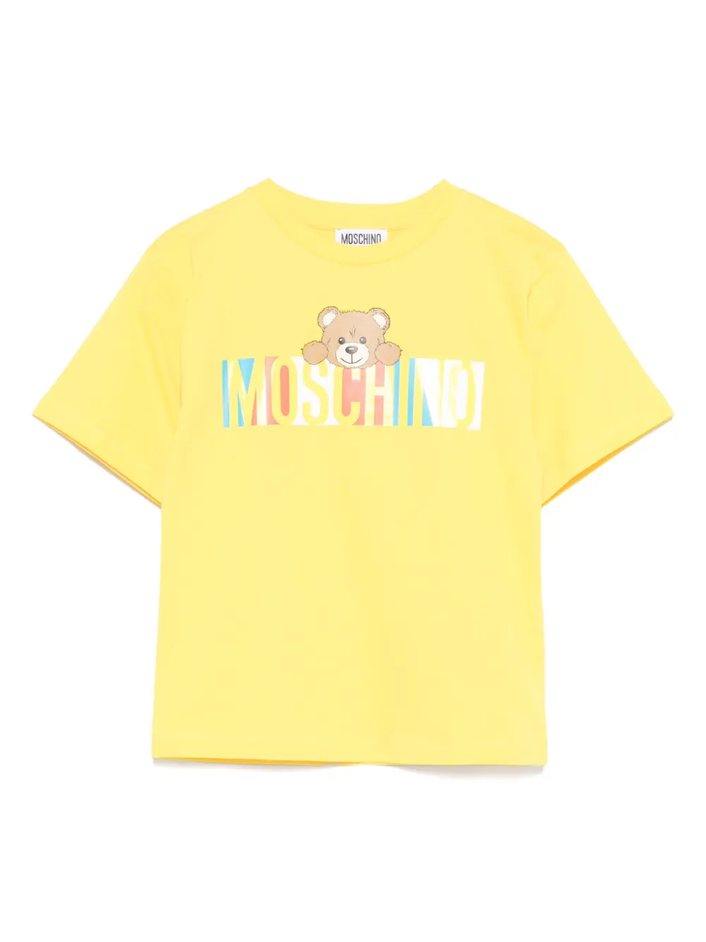 

Футболка с узором Teddy Bear Moschino Kids, желтый