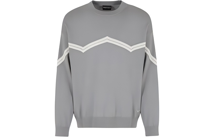 

Полосатая деталь Шерстяной джемпер EMPORIO ARMANI, Серый