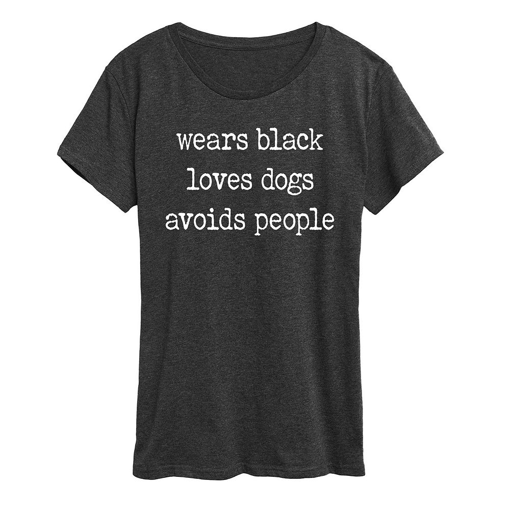 

Женская одежда: Черная футболка с рисунком Loves Dogs Agains People, цвет Heather Charcoal