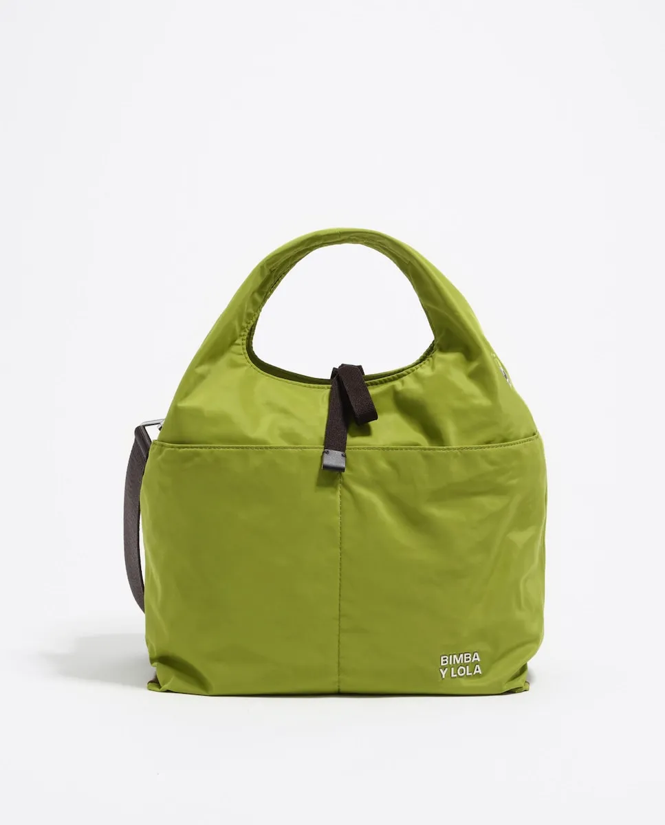 

Средняя сумка через плечо из нейлона с лифом и бумажной отделкой Bimba y Lola, оливковый зеленый