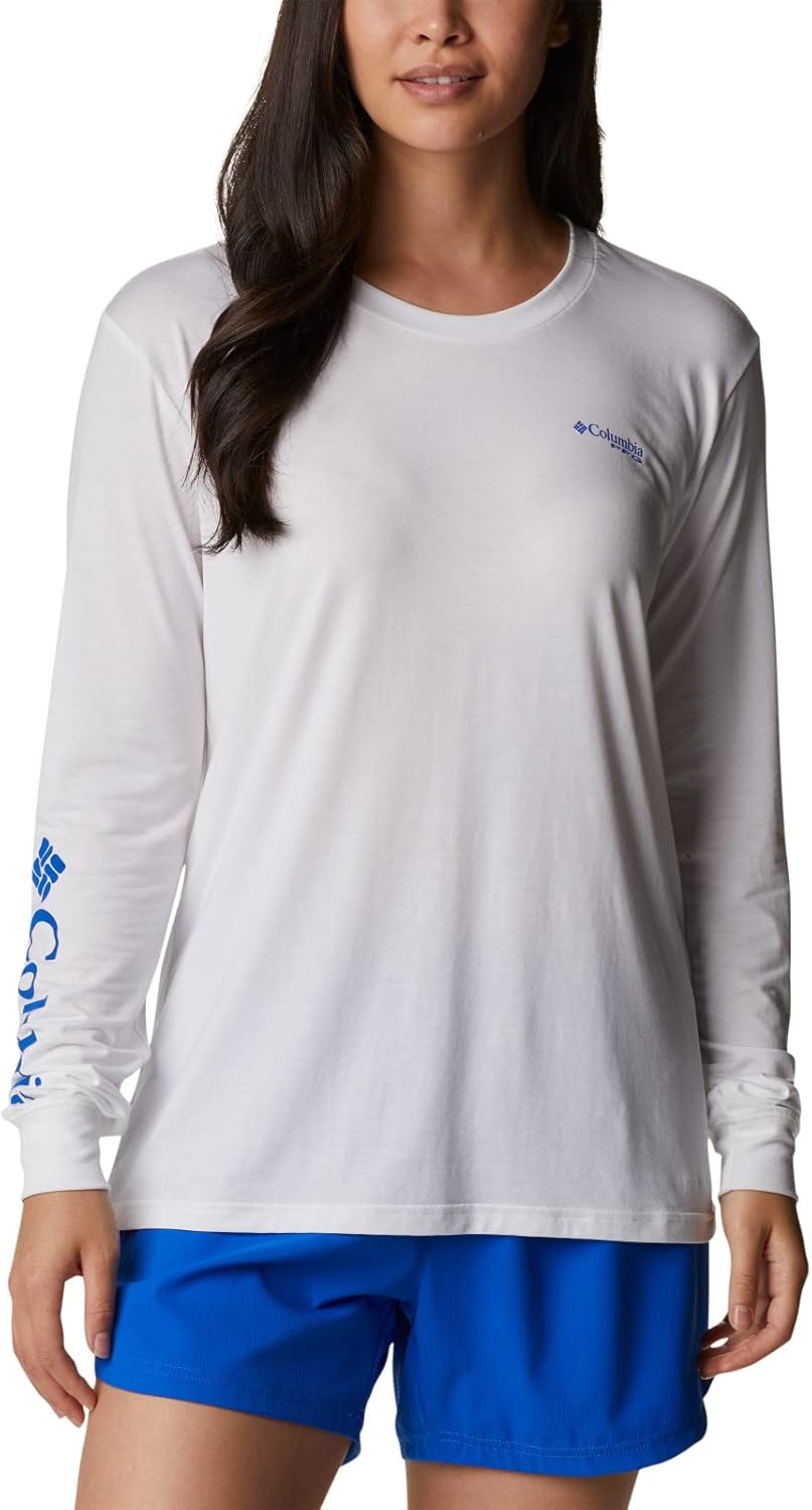 

Женская футболка Columbia Slack Water с рисунком бойфренда Ls, White/Blue Macaw Gradient, Белый, Женская футболка Columbia Slack Water с рисунком бойфренда Ls, White/Blue Macaw Gradient