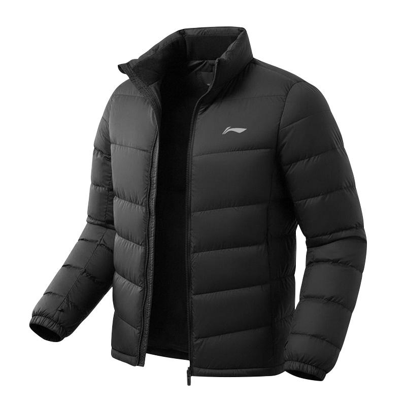 

Пуховая куртка Li Ning, унисекс, черная, с воротником-стойкой, средней жесткости