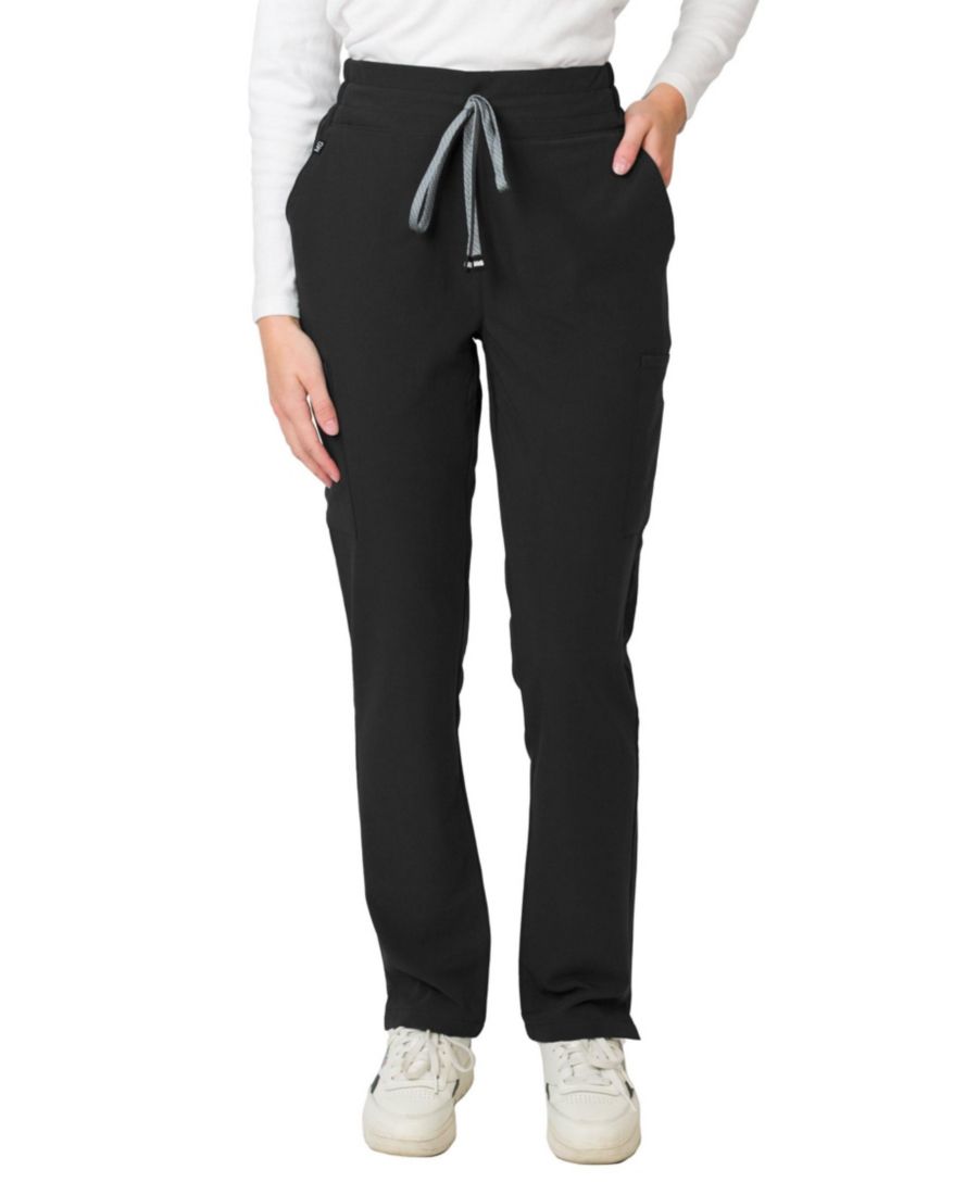 

Женские медицинские брюки Ariana средней посадки, зауженного кроя, прямого кроя Medgear, Black