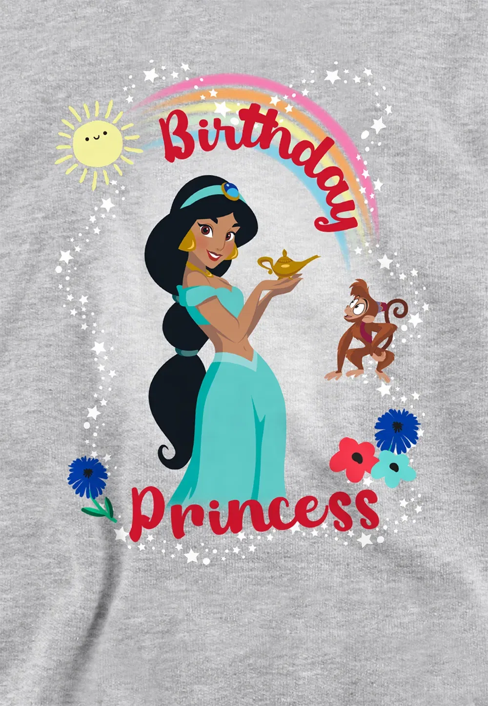 Детская худи Aladdin Birthday с принцессой Жасмин и Абу, Disney, серый — фото 2