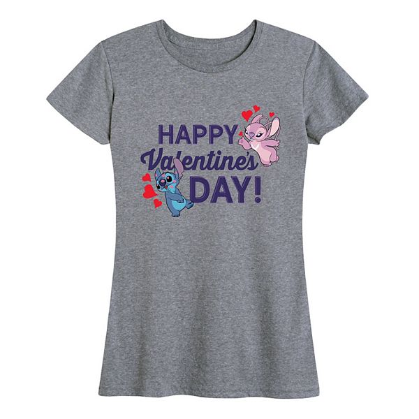 

Футболка Lilo & Stitch женская Valentine's Day Disney, Heather Gray