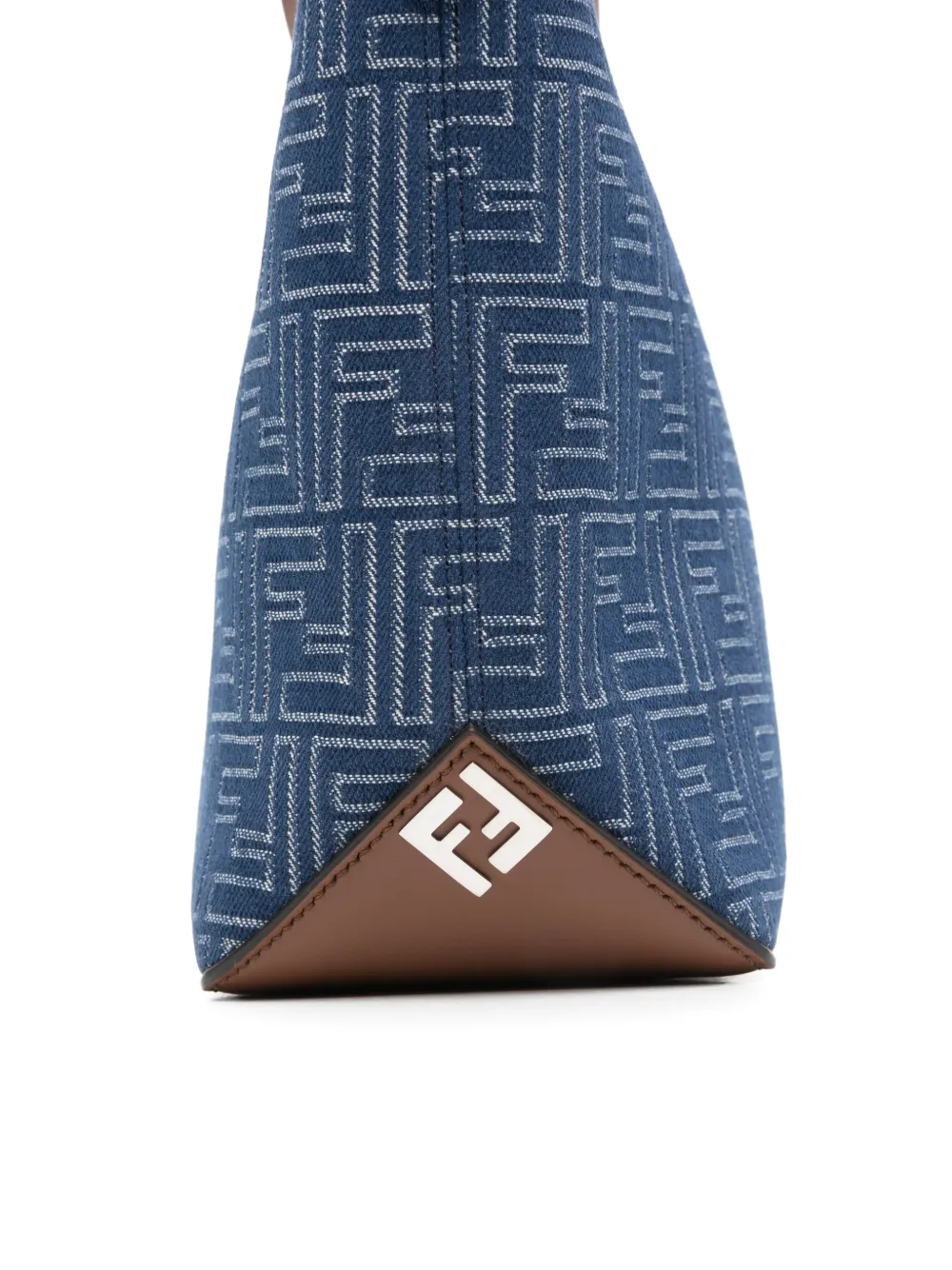 Маленькая сумка-тоут с логотипом FF FENDI, синий — фото 4