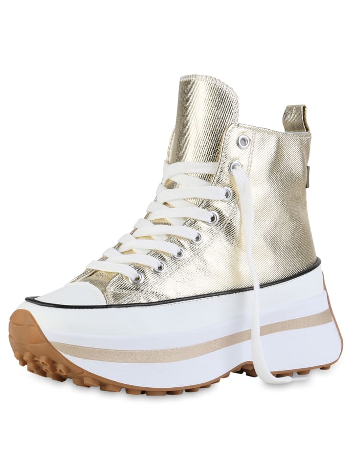 Низкие кроссовки VAN HILL Plateau Scarlett, золотой