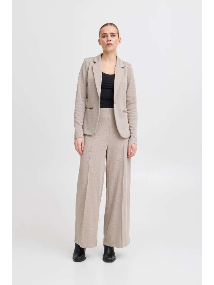 

ICHI Блейзер IHKATE облегающего кроя, цвет «елочка» (грибной/миндальный)