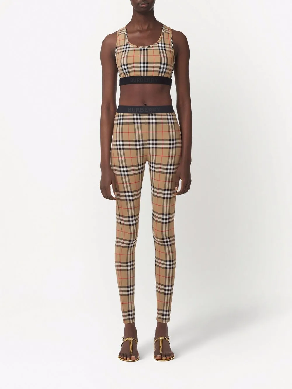 Спортивный бюстгальтер Burberry Vintage Check, нейтральный — фото 2