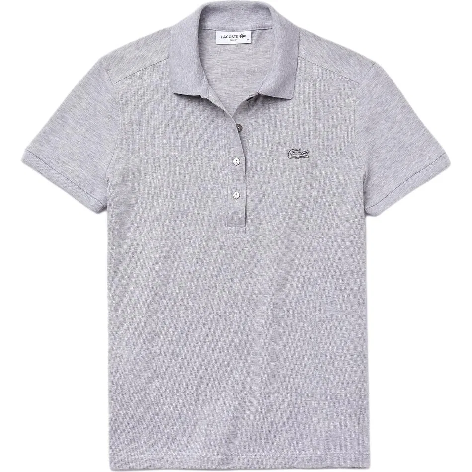Поло женское LACOSTE серебристо-серое