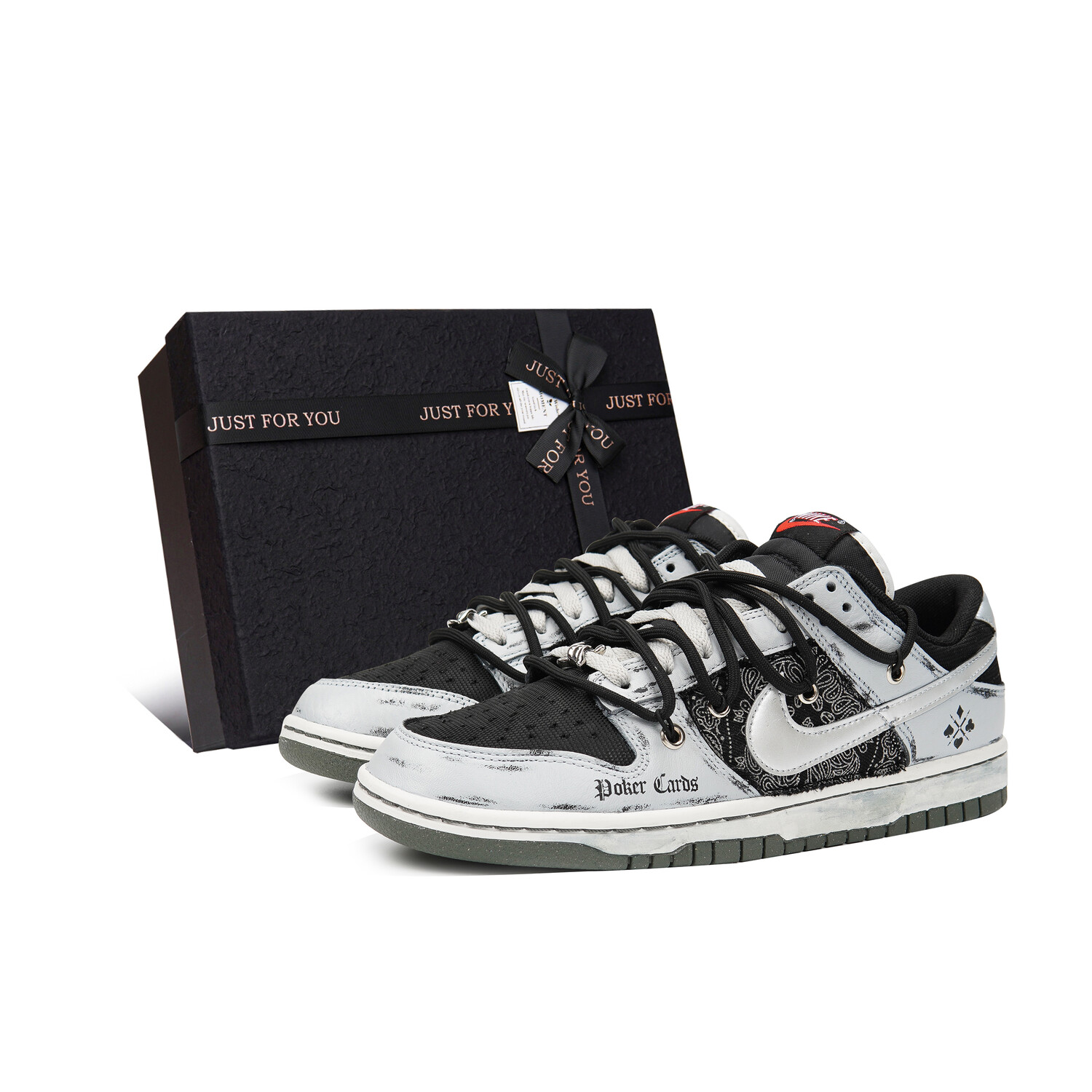 

Кроссовки Nike Dunk Skateboard Shoes Men Low-Top Black Gray Silver