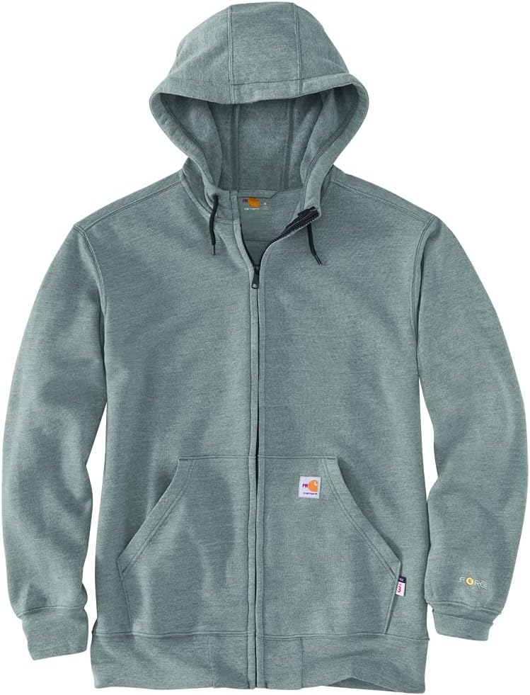 

Carhartt мужская огнестойкая толстовка с капюшоном на молнии, свободного кроя, средней плотности, Granite Heather