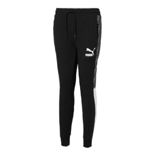 

Брюки t7 track pants aop tr 'black white' Puma, черный