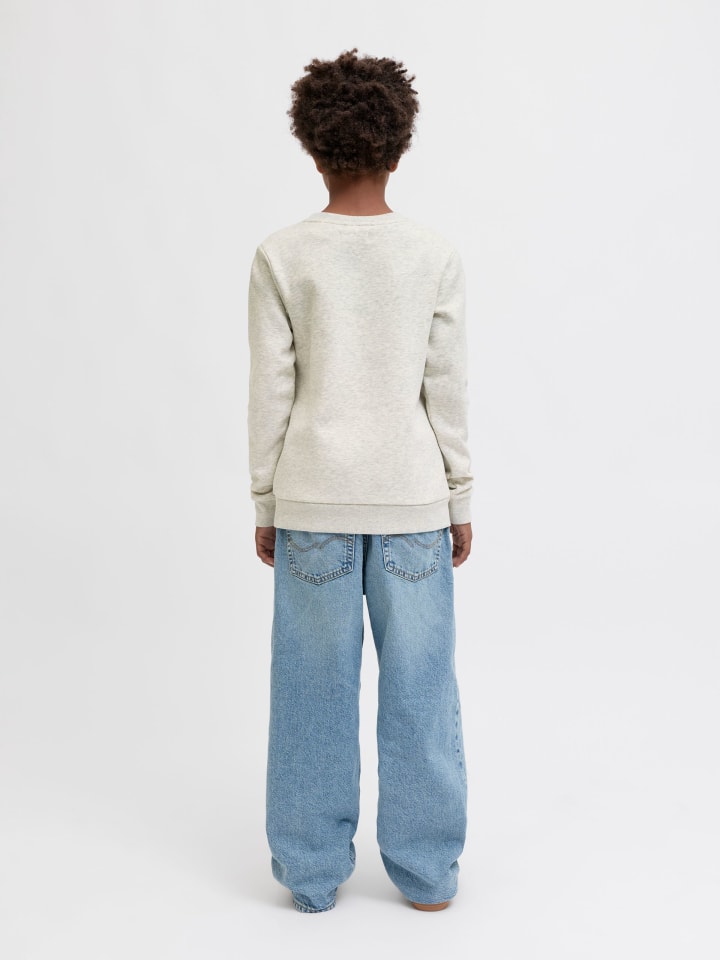 Толстовка JJCHRISTMAS SWEAT CREW NECK JNR в цвете белый меланж JACK & JONES Junior — фото 4
