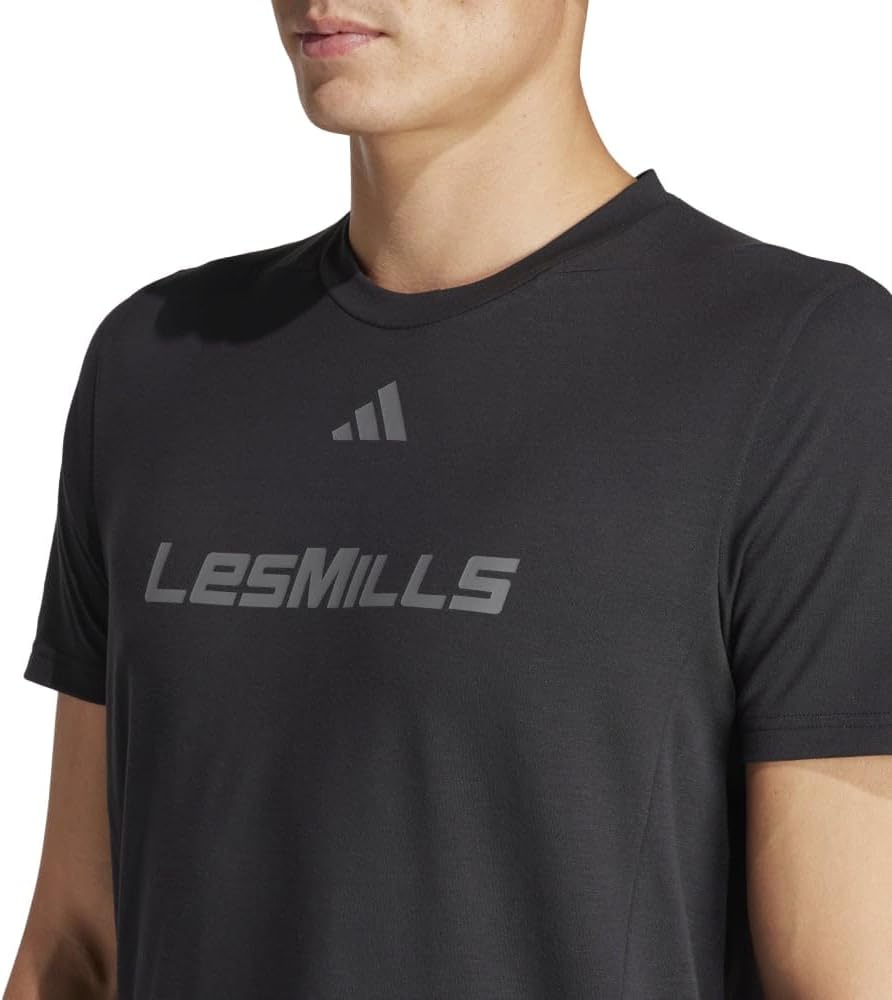 Мужская футболка с коротким рукавом adidas Les Mills Graphic Short Sleeve Tee JRS32, черный — фото 4
