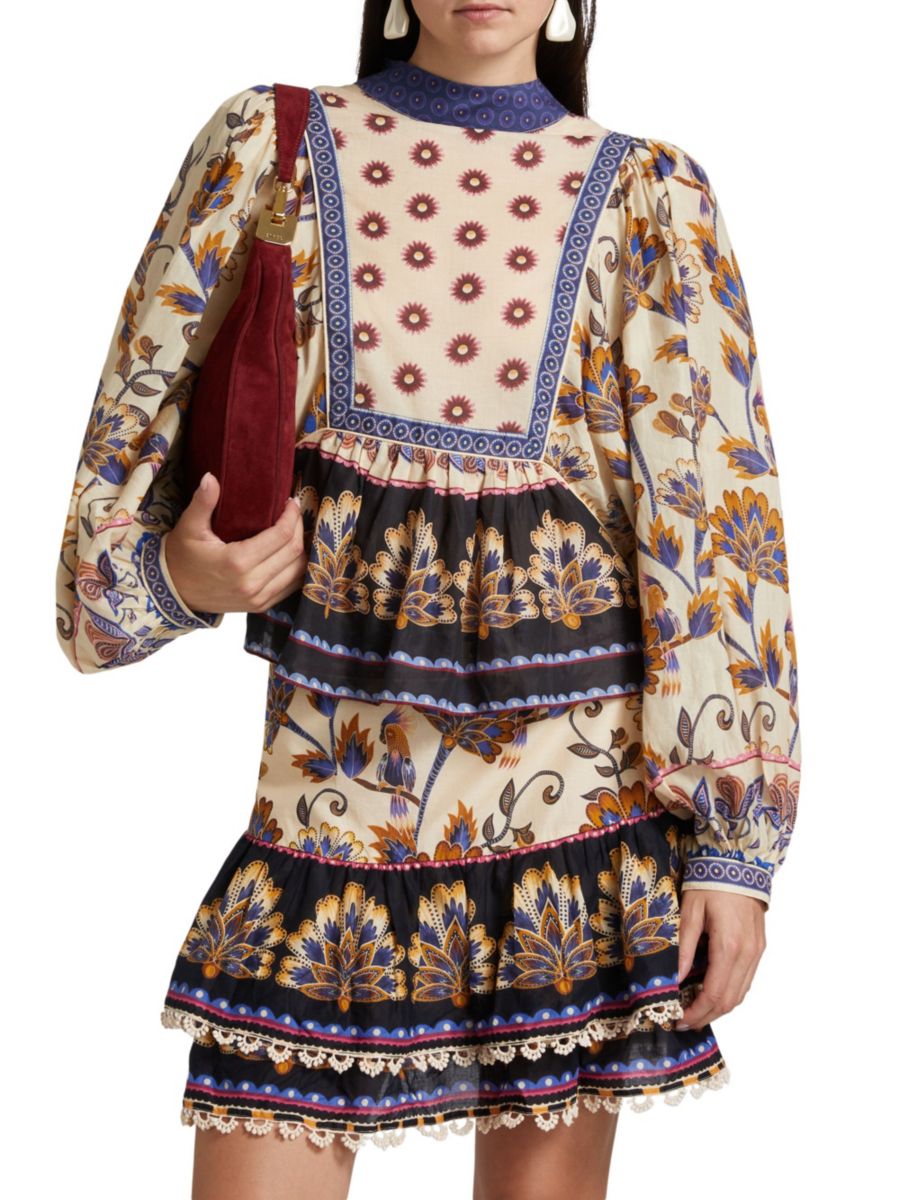 

Хлопковая блузка с цветочным принтом Ainika Farm Rio, цвет Cream Multi