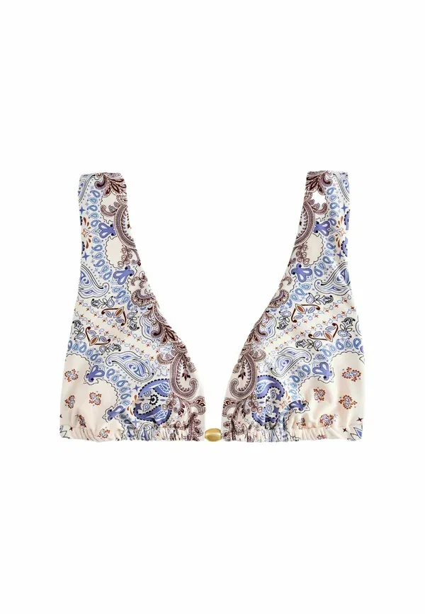 Топ-бикини треугольный Regular fit Next, cream blue paisley, кремово-голубой пейсли
