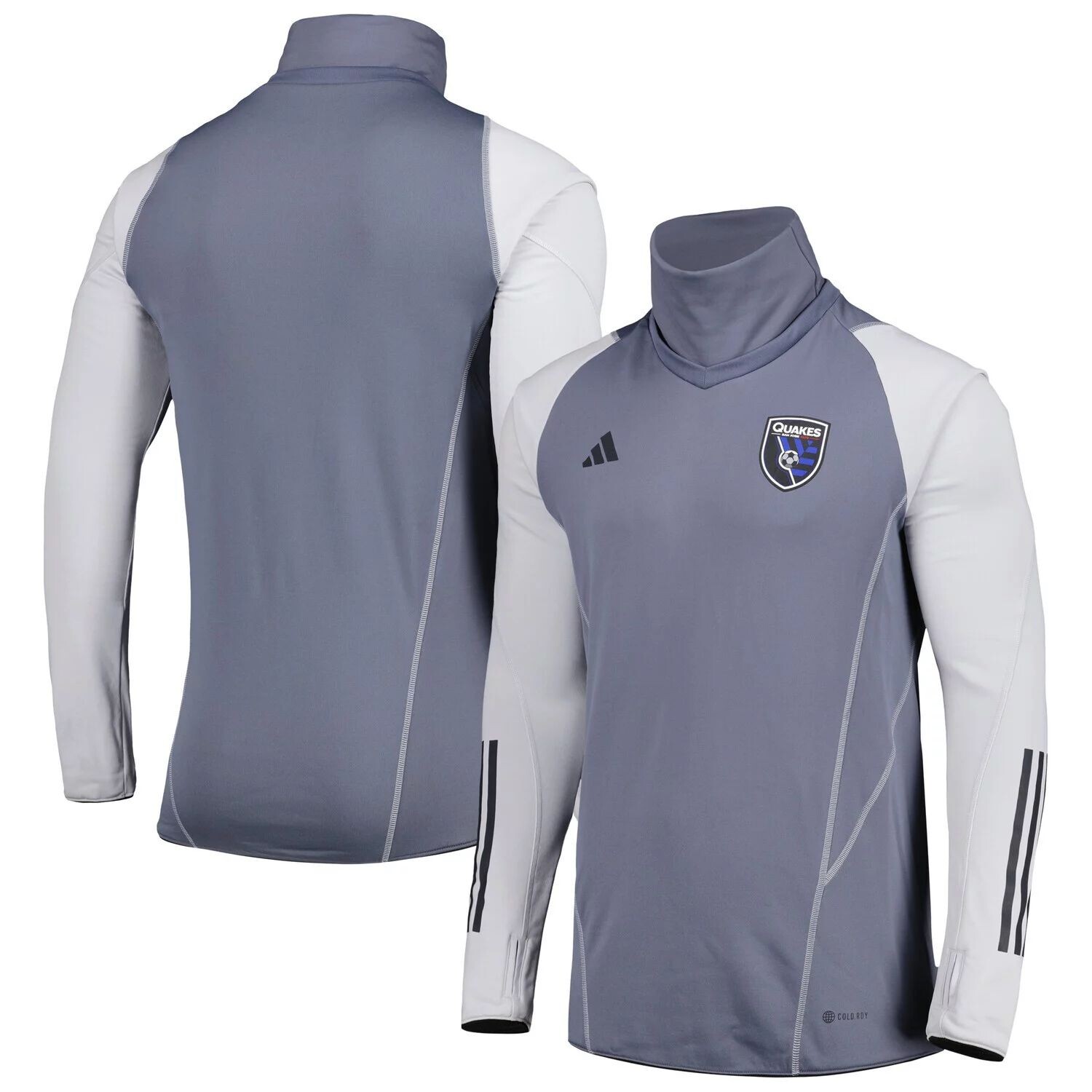

Мужской серый топ San Jose Earthquakes теплый реглан COLD.RDY adidas