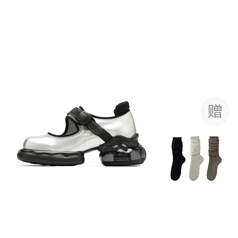 Туфли Мэри Джейн женские Daphne Lab, цвет Silver Black