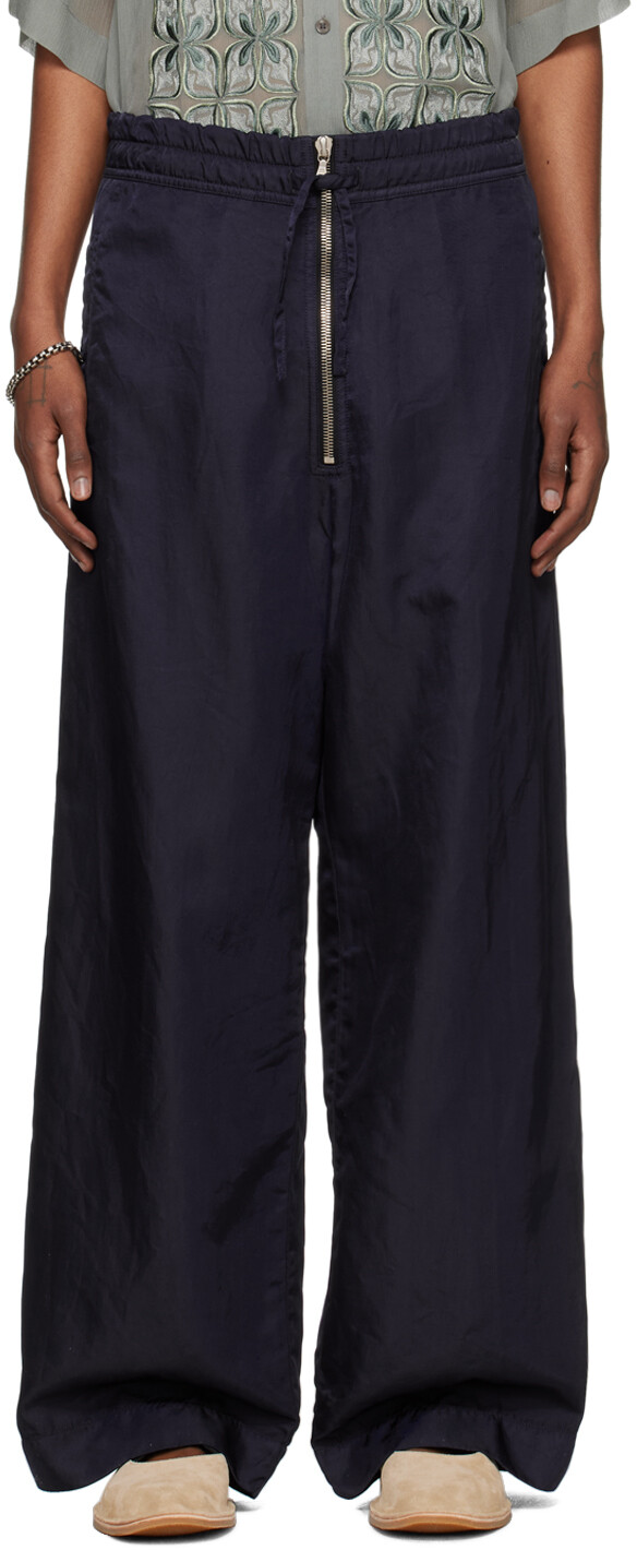 

Синие перекрашенные брюки Dries Van Noten