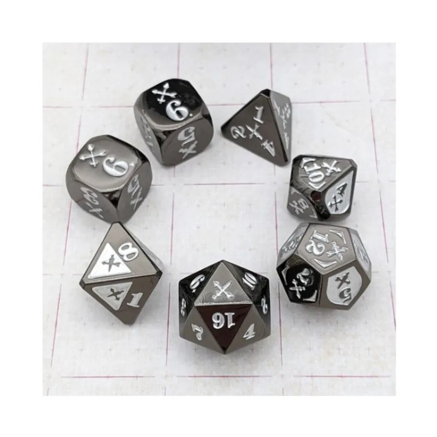 

Колющий урон — металл, черный с серебром (7), Damage Dice
