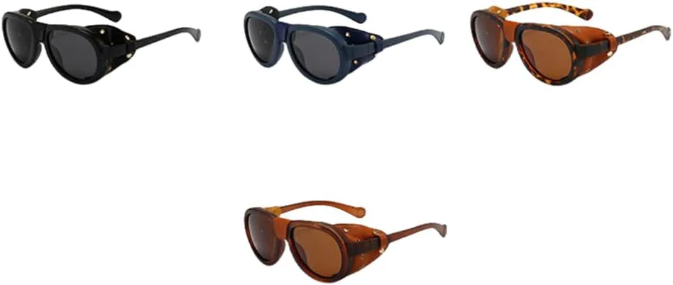 

Овальные солнцезащитные очки-маска в стиле стимпанк, ветрозащитные, для мужчин и женщин, модные винтажные очки, очки с защитой от УФ-излучения UV400 TKKTLLT, C3