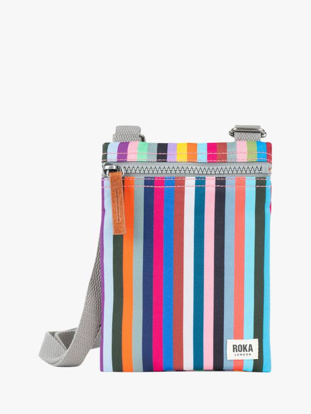 

Сумка кросс-боди Chelsea из переработанного холста с карманом ROKA London, Multi Stripe