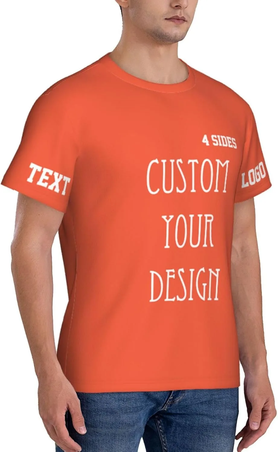 Футболка Custom T Shirts 4-Side Printable с логотипом — фото 4