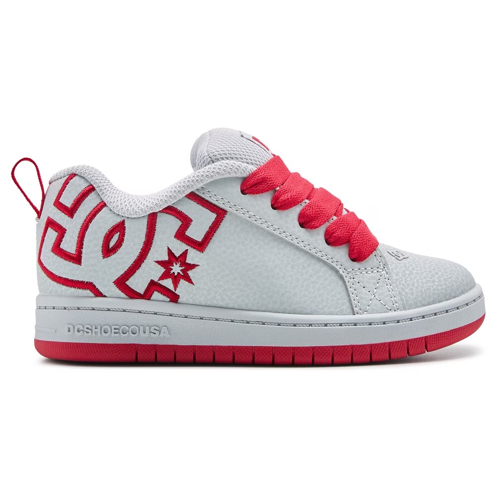 Детские кроссовки court graffik для малышей/больших детей от Dc Shoes, grey/red — фото 2