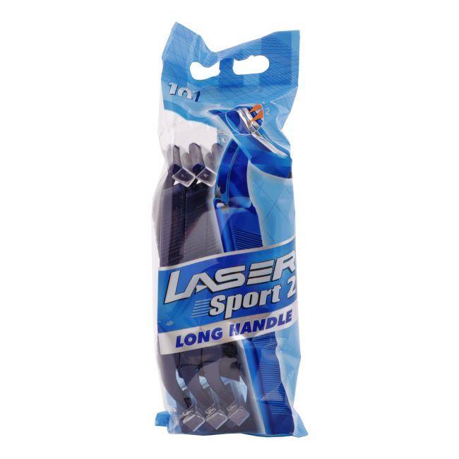 

Одноразовые мужские бритвы Sport 2 с длинной ручкой (10 шт.) Laser