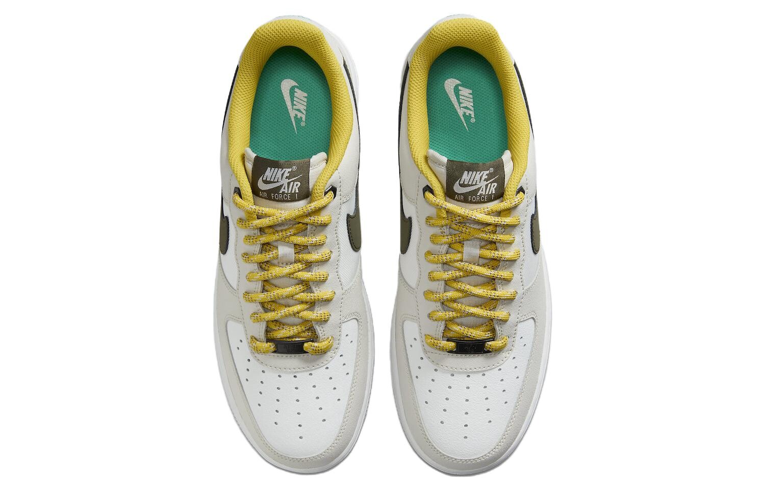 Мужские кроссовки для скейтбординга Nike Air Force 1 Low, Белый/Зеленый — фото 4