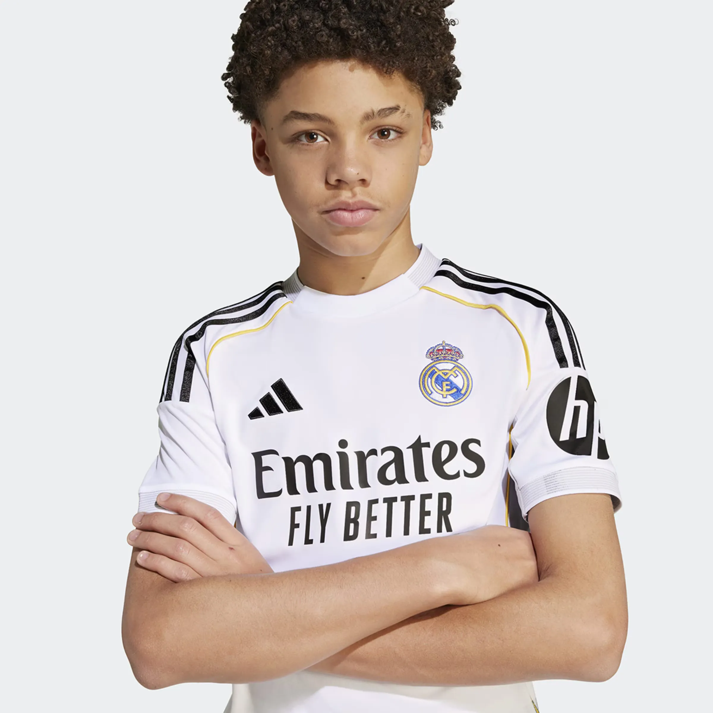 Детская футболка домашняя форма Real Madrid CF 2025-2026 Adidas, белый — фото 3