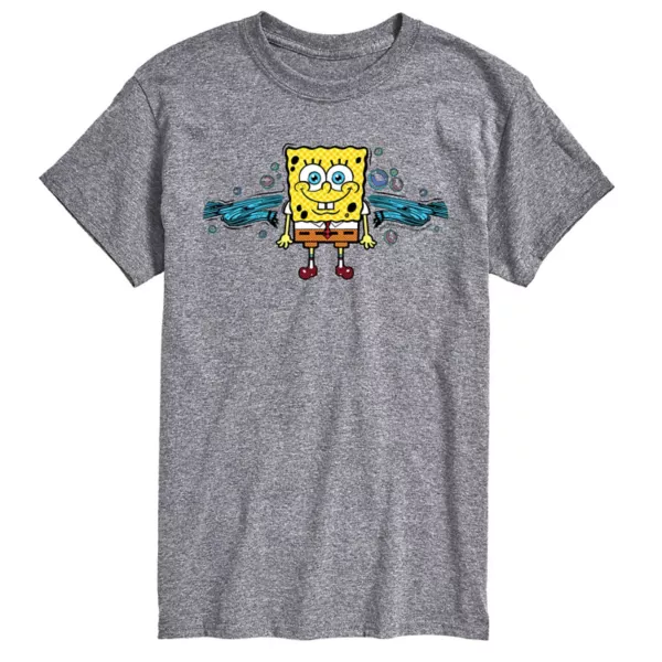 

Мужская футболка с принтом SpongeBob SquarePants Nickelodeon, серый