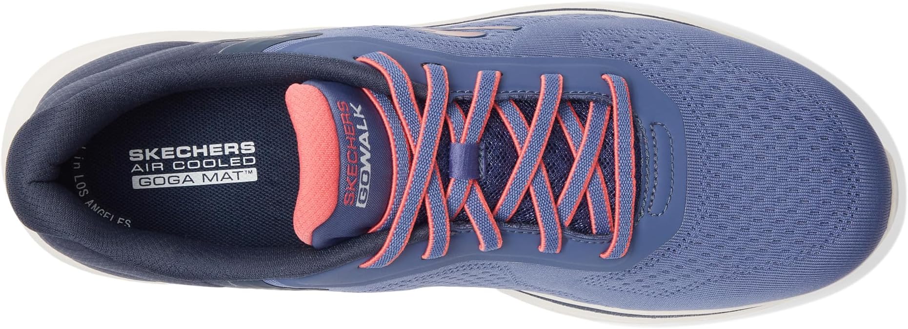 Кроссовки SKECHERS Performance Go Walk 7 - Cosmic Waves, цвет Navy/Coral — фото 2