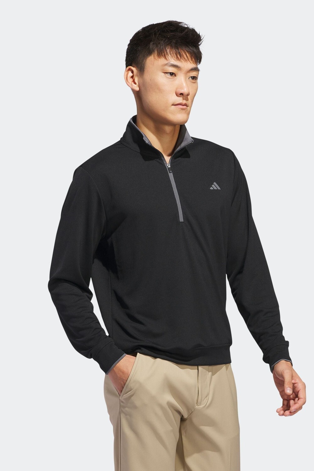Легкий топ на короткой молнии Adidas Golf, черный — фото 3