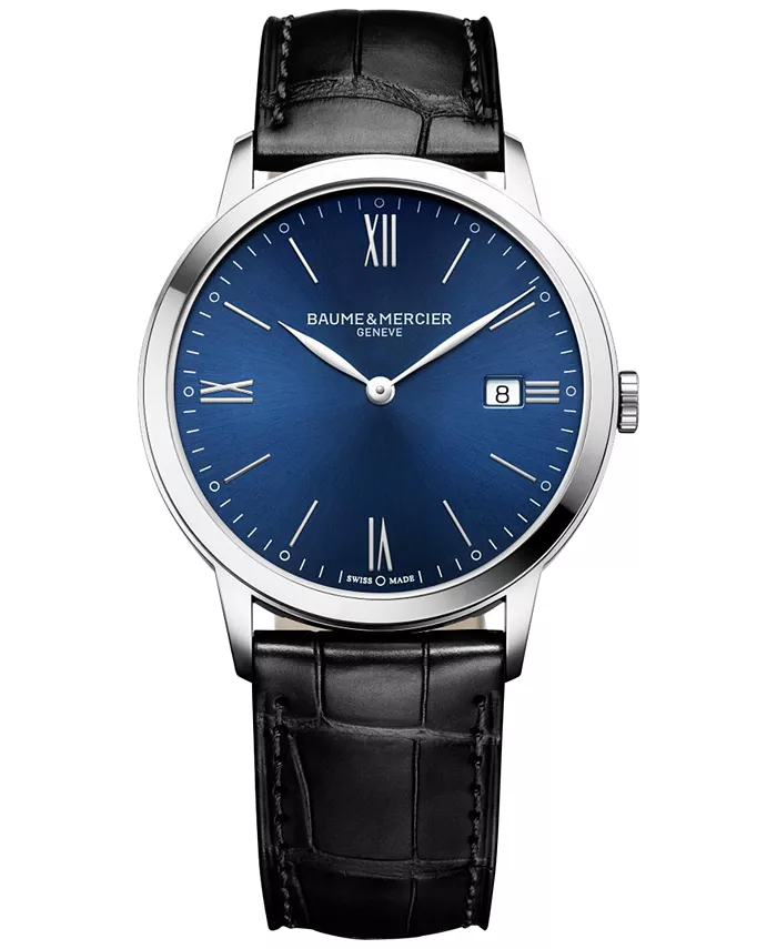 

Мужские часы Swiss Classima на черном кожаном ремешке 40 мм M0A10324 Baume & Mercier